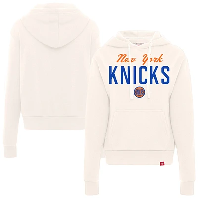 Women's Sportiqe  Cream New York Knicks Ava Boxy Tri-Blend Pullover Hoodie