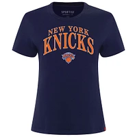Women's Sportiqe  Navy New York Knicks Arcadia Boxy T-Shirt