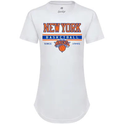 New York Knicks Sportiqe Women's Classic Wordmark Phoebe Tri-Blend T-Shirt - White