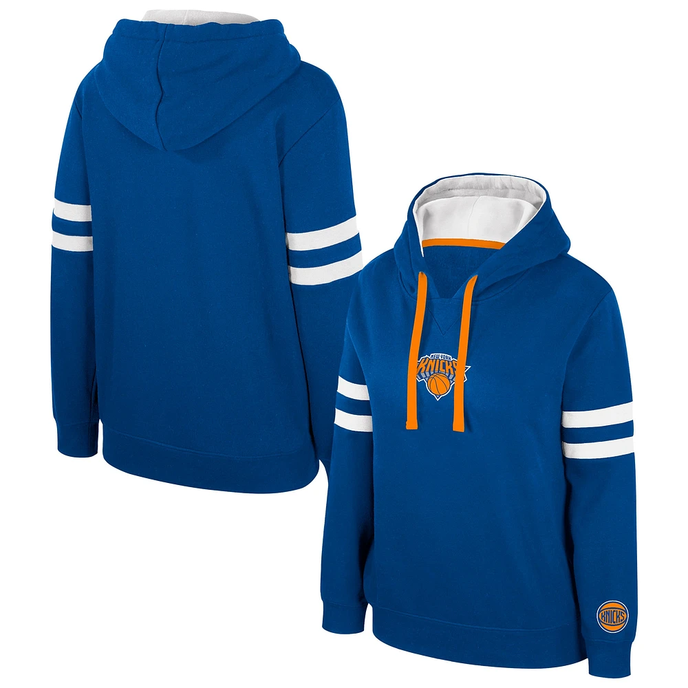 Sweat à capuche Stadium Essentials bleu New York Knicks Road Game pour femme