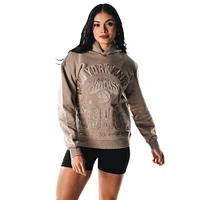 Sweat à capuche en satin gris New York Knicks The Wild Collective pour femme