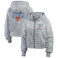 Women's WEAR by Erin Andrews Heather Gray New York Knicks Speckled Radiator Full-Zip Hoodie