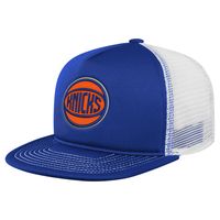 Youth Blue New York Knicks Foam Front - Trucker Snapback Hat