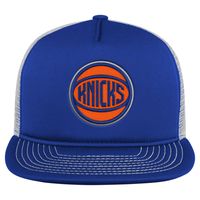 Youth Blue New York Knicks Foam Front - Trucker Snapback Hat