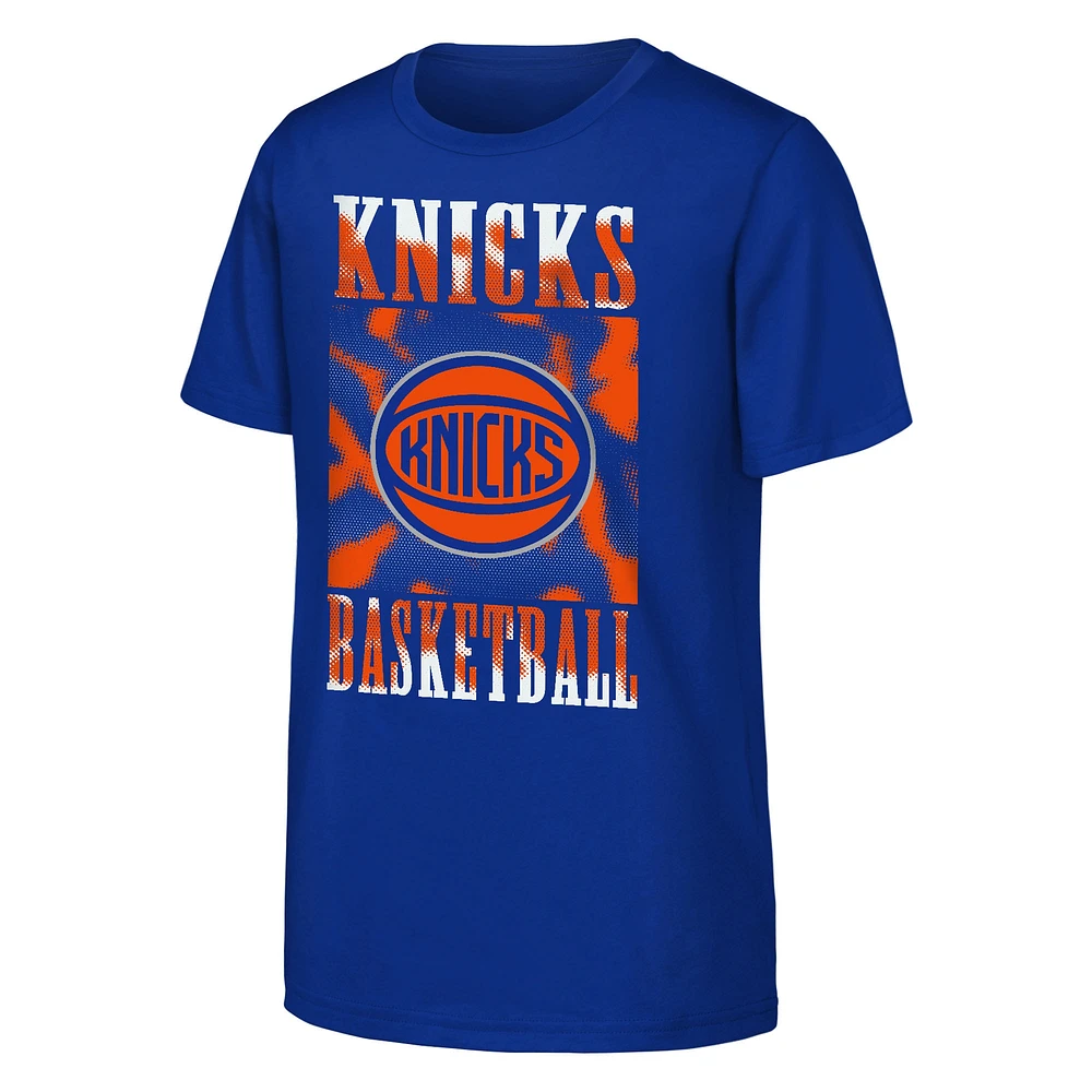 T-shirt bleu pour jeunes New York Knicks Garage Hero