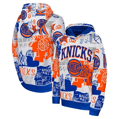 Sweat à capuche bleu pour jeunes New York Knicks Wild Style