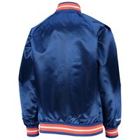 Youth Mitchell & Ness Blue New York Knicks Hardwood Classics Satin Raglan Full-Snap Jacket