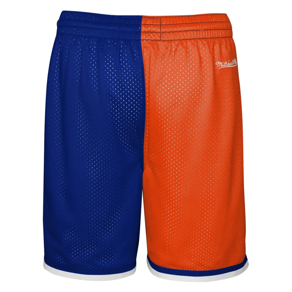 Mitchell & Ness Youth Mitchell & Ness Orange/Blue New York Knicks Hardwood  Classics Big Face 5.0 Shorts