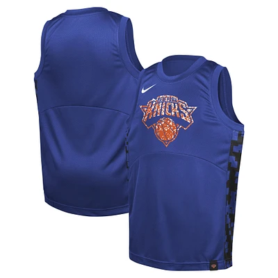 Maillot Nike bleu pour jeunes des New York Knicks Courtside de l'équipe départ cinq équipes