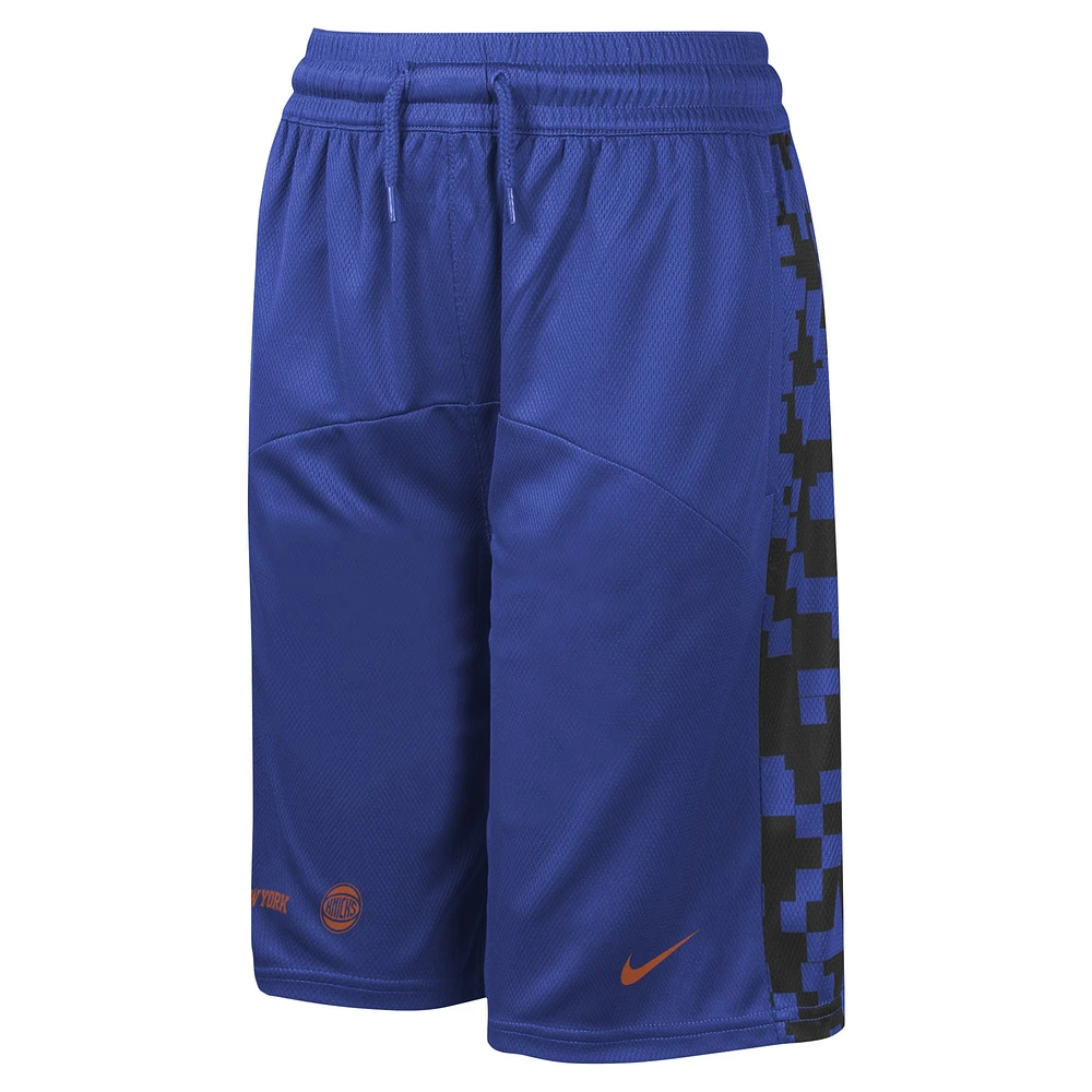 Short Nike bleu pour jeunes des New York Knicks Courtside Starting Five Team