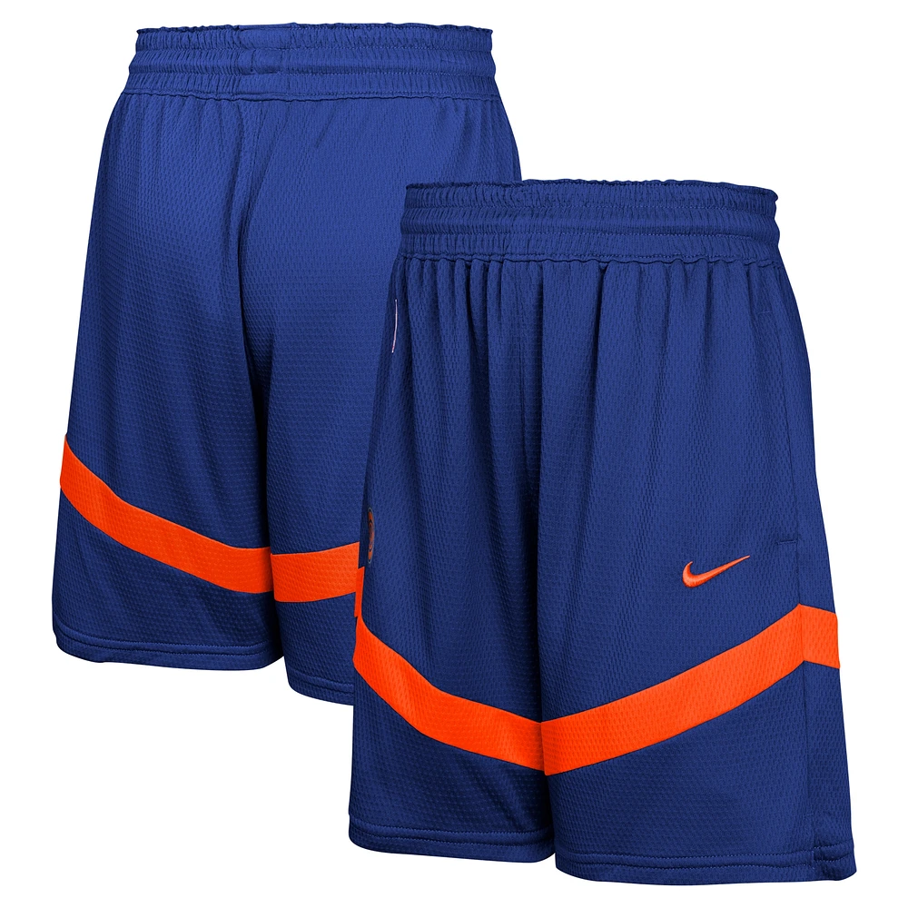 Short d'entraînement en maille Nike bleu New York Knicks pour jeunes