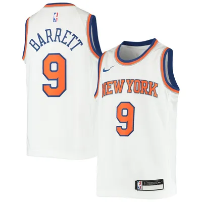 Knicks Nike RJ Barrett White Diamond Authentic Jersey