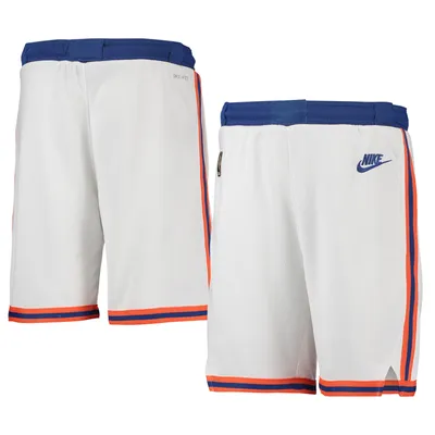 New York Knicks Nike Youth 2021/22 Courtside Swingman Performance Shorts - Classic Edition White