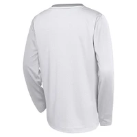 Youth Nike  White New York Knicks 2024/25 City Edition Pregame Performance Long Sleeve Shooting T-Shirt