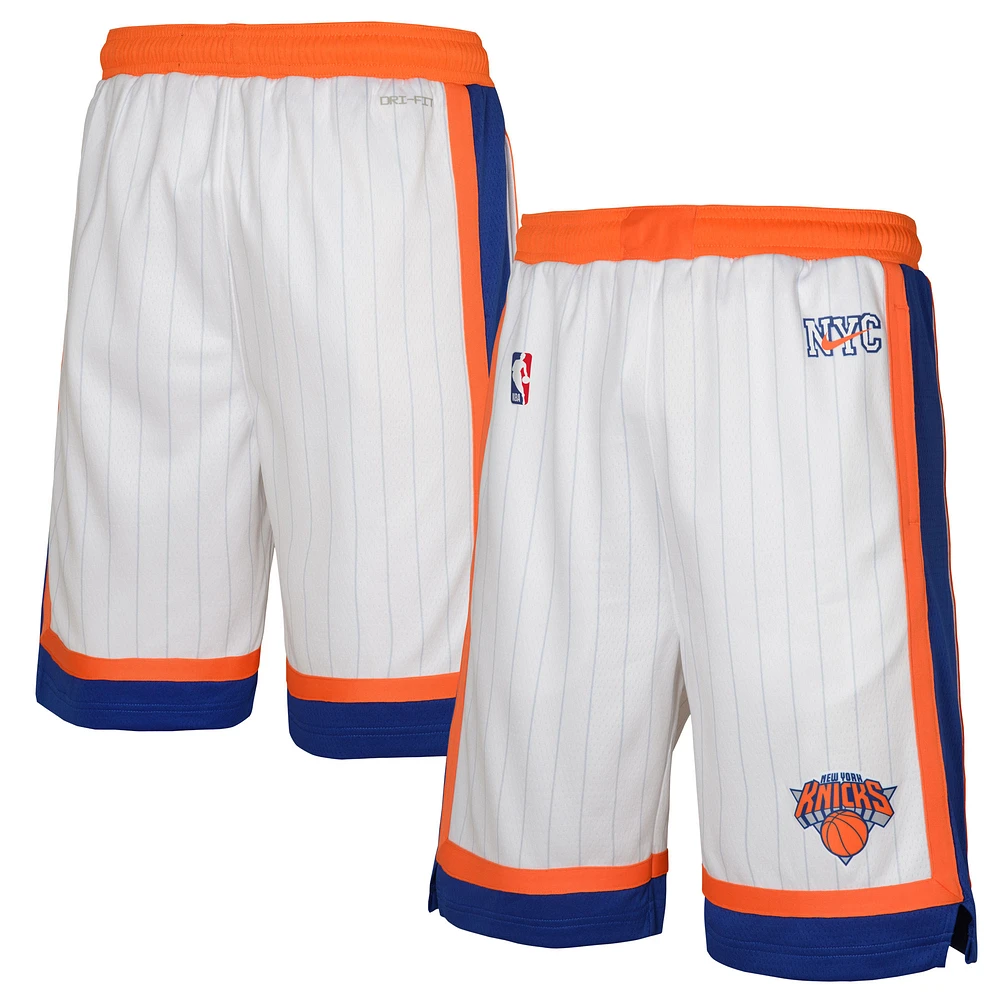 Youth Nike  White New York Knicks 2024/25 City Edition Swingman Performance Shorts