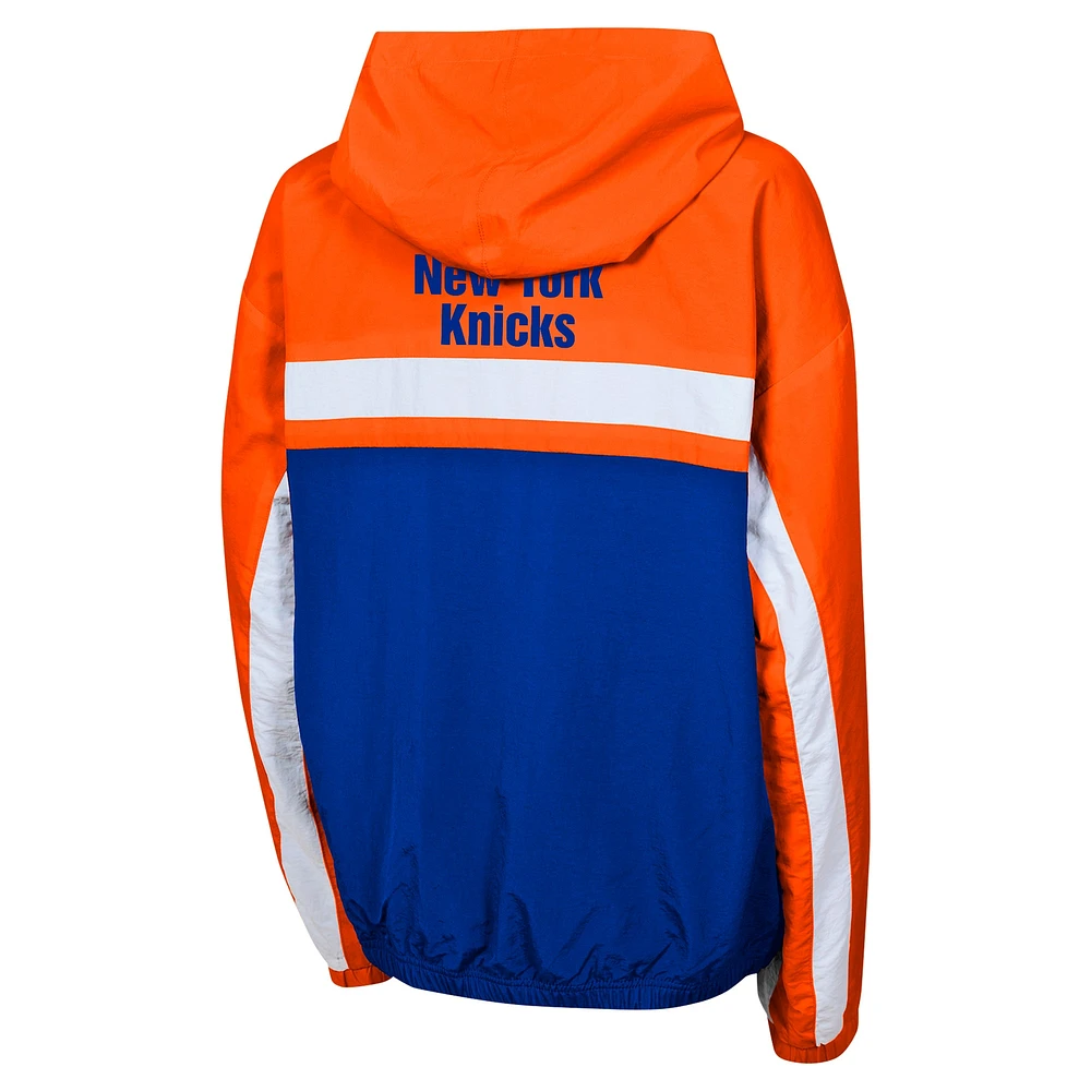 Youth Orange New York Knicks Headliner Windbreaker Full-Zip Hoodie Jacket