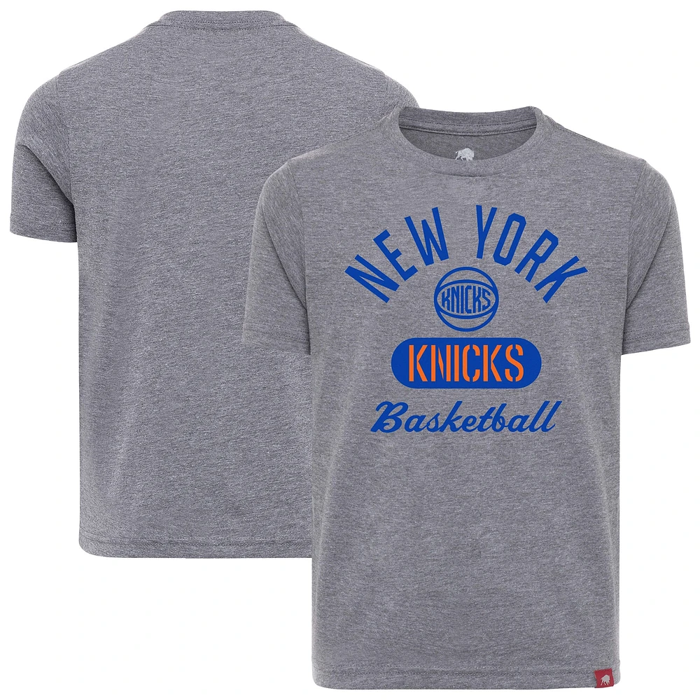 T-shirt confortable tri-blend gris Sportiqe pour jeunes des New York Knicks