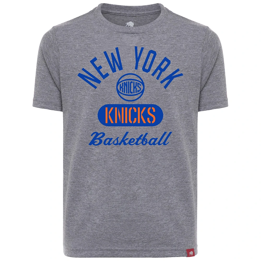 T-shirt confortable tri-blend gris Sportiqe pour jeunes des New York Knicks
