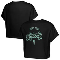 Girls Youth  Black New York Liberty City Pennant Cropped T-Shirt