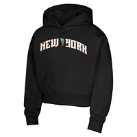 Sweat à capuche noir New York Liberty Top Closer Fashion pour jeunes filles