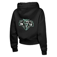 Sweat à capuche noir New York Liberty Top Closer Fashion pour jeunes filles