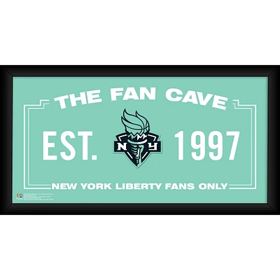 New York Liberty Framed 10" x 20" Fan Cave Collage