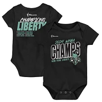 Newborn Black New York Liberty 2024 WNBA Finals Champions Roster Bodysuit