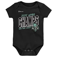 Newborn Black New York Liberty 2024 WNBA Finals Champions Roster Bodysuit