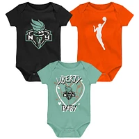 Newborn Outerstuff  New York Liberty Slide Home 3-Piece Creeper Set