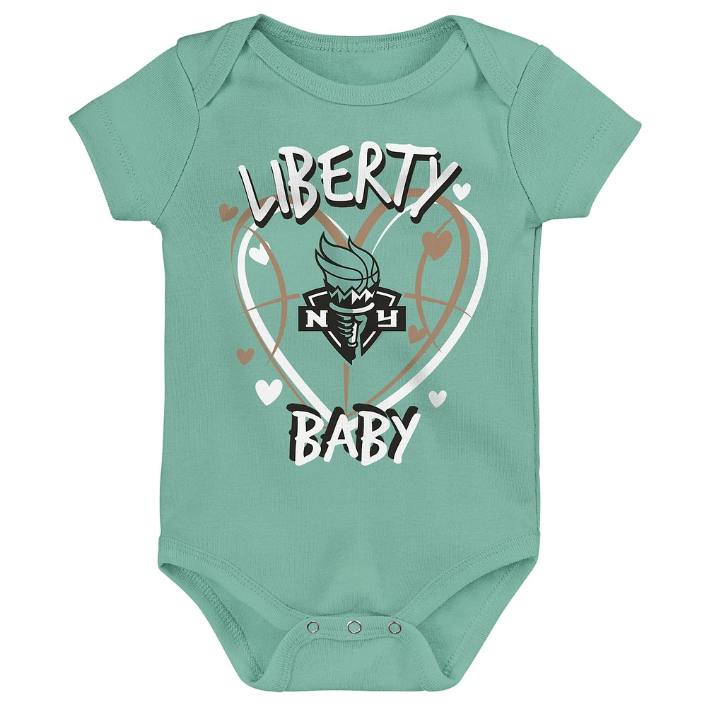 Newborn Outerstuff  New York Liberty Slide Home 3-Piece Creeper Set