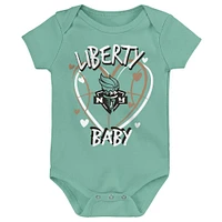 Newborn Outerstuff  New York Liberty Slide Home 3-Piece Creeper Set