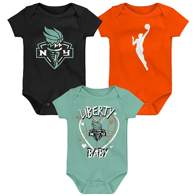 Newborn Outerstuff  New York Liberty Slide Home 3-Piece Creeper Set
