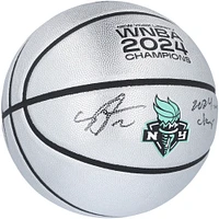 Sabrina Ionescu New York Liberty 2024 WNBA Finals Champions Autographed Wilson Champions Logo Basketball with "2024 WNBA Champ" Inscription