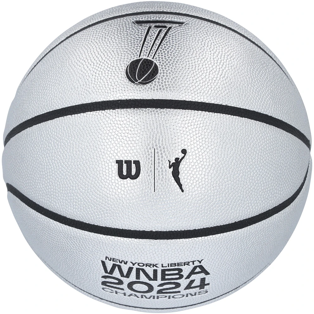 Sabrina Ionescu New York Liberty 2024 WNBA Finals Champions Autographed Wilson Champions Logo Basketball with "2024 WNBA Champ" Inscription