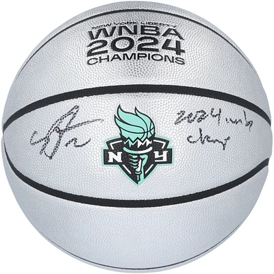 Sabrina Ionescu New York Liberty 2024 WNBA Finals Champions Autographed Wilson Champions Logo Basketball with "2024 WNBA Champ" Inscription