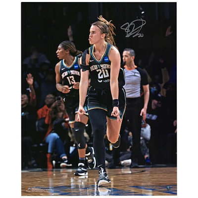 Sabrina Ionescu New York Liberty Autographed 16" x 20" Celebrating in Black Jersey Photograph