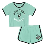 Ensemble t-shirt et short New York Liberty Double Run pour tout-petit