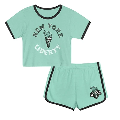 Ensemble t-shirt et short New York Liberty Double Run pour tout-petit