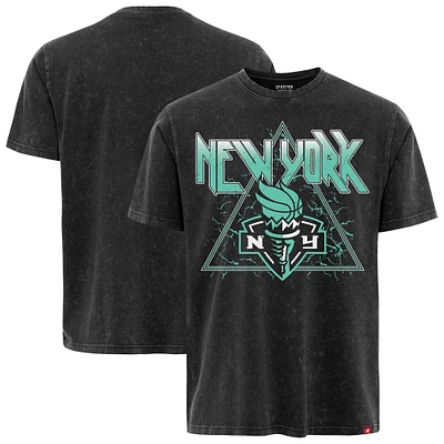 Unisex Sportiqe  Black New York Liberty Rock & Roll Collection Angus Mineral Wash Premium T-Shirt