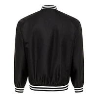 Blouson aviateur unisexe Sportiqe noir New York Liberty Rock & Roll Collection Ringo Satin Raglan à boutons-pression