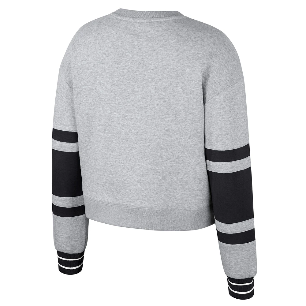 Sweat-shirt court unisexe Stadium Essentials gris chiné New York Liberty