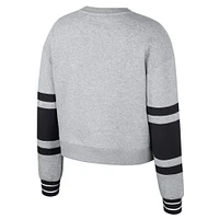 Sweat-shirt court unisexe Stadium Essentials gris chiné New York Liberty