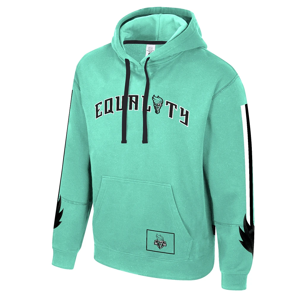 Unisex Stadium Essentials  Mint New York Liberty City Star Rebel Edition Pullover Hoodie