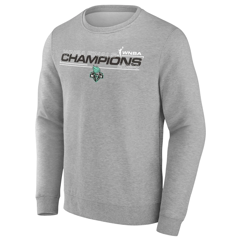 Unisex Fanatics Heather Gray New York Liberty 2024 WNBA Finals Champions Pullover Sweatshirt