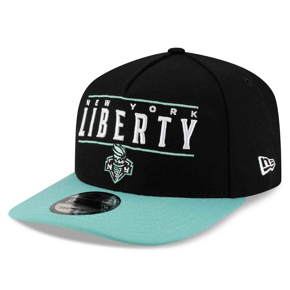 Casquette unisexe New Era New York Liberty 2025 WNBA Draft A-Frame 9FIFTY Snapback noire/verte