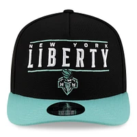 Casquette unisexe New Era New York Liberty 2025 WNBA Draft A-Frame 9FIFTY Snapback noire/verte