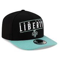Casquette unisexe New Era New York Liberty 2025 WNBA Draft A-Frame 9FIFTY Snapback noire/verte