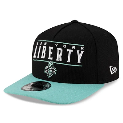 Casquette unisexe New Era New York Liberty 2025 WNBA Draft A-Frame 9FIFTY Snapback noire/verte