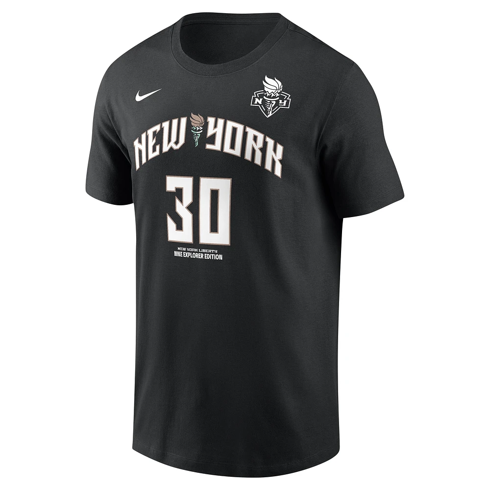 Unisex Nike Breanna Stewart Black New York Liberty Explorer Edition Name & Number T-Shirt