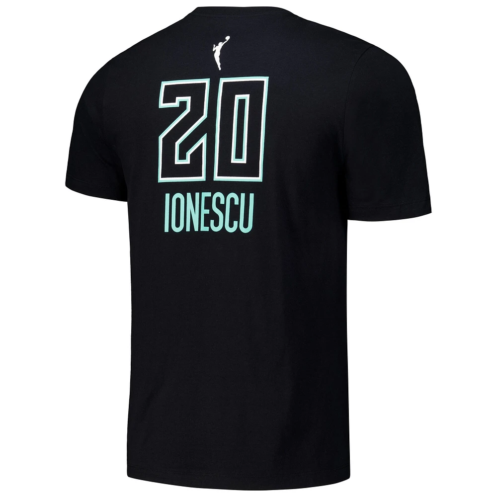 T-shirt unisexe avec nom et numéro Nike Sabrina Ionescu noir New York Liberty Rebel Edition